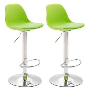 Taburetes de bar regulables - 2 uds - verde