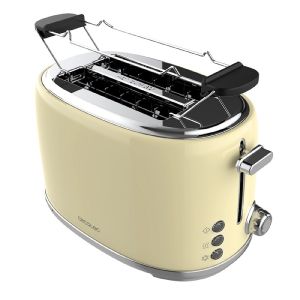 Cecotec tostadora 2 rebanadas toast&taste 1000 retro double beige. 980 w, 2