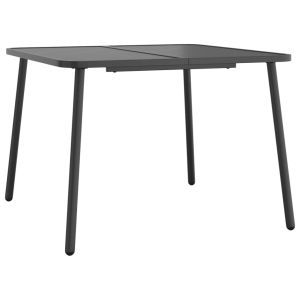 vidaXL mesa de jardín de acero gris antracita 100x100x71 cm
