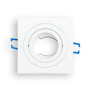 Aro cuadrado orientable para bombilla GU10 corte 78mm blanco(ARO-CB)