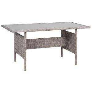 Mesa de jardín viterbo 145 cm 80 cm vidrio gris claro