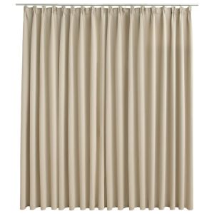 vidaXL cortina opaca con ganchos beige 290x245 cm