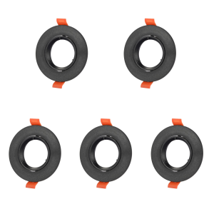 Pack x5 marco circular negro  orientable empotrable en techo para gu10/mr16