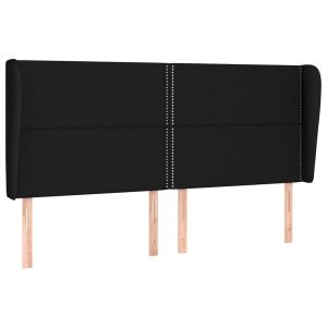 vidaXL cabecero con orejas de tela negro 203x23x118/128 cm