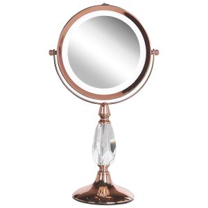 Espejo de maquillaje LED maury rosa dorado