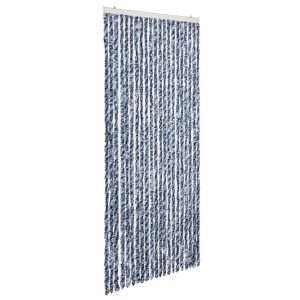 vidaXL cortina mosquitera azul y blanco chenilla 90x200 cm