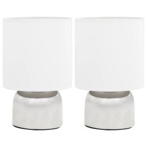 vidaXL lámparas de mesa táctiles 2 unidades blanco e14