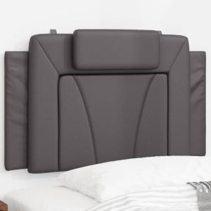 Cabecero de cama acolchado cuero sintético gris 80 cm eerf8684