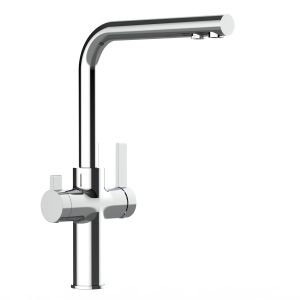 Grifo de cocina 4 vías cromado con caño alto l giratorio 360°, Serie FC