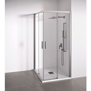 Mampara de ducha angular plata  87-89 x 137-139 cm bellobath
