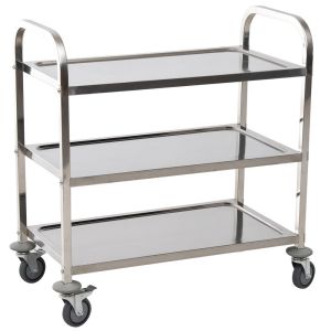 Carro de cocina 90.5x50.5x88.2 cm acero inoxidable color gris Homcom