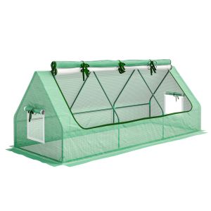Mini invernadero 240x90x90 cm acero, pe color verde Outsunny