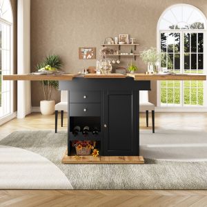 Mesa comedor extensible mdf negro natural cocina salón