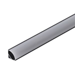 Perfíl aluminio negro para tira LED instalación esquinas - difusor opal x