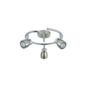 Plafón - chacho - 3 focos - metal níquel/crómato - diseño contemporáneo