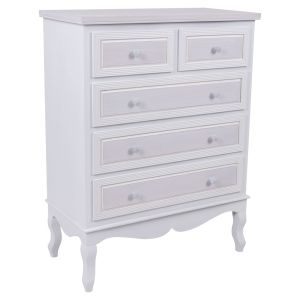 Cómoda de madera blanca de 80x40x105 cm