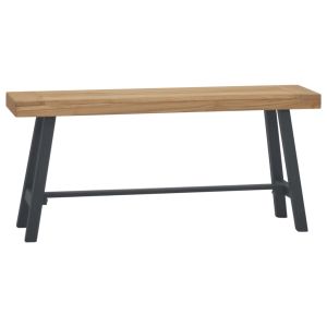 vidaXL banco de madera maciza de teca 110 cm
