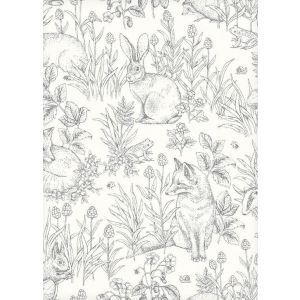 Borastapeter papel pintado animales del bosque vintage gris