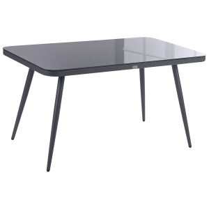 Mesa de jardín lipari 140 cm 80 cm vidrio gris