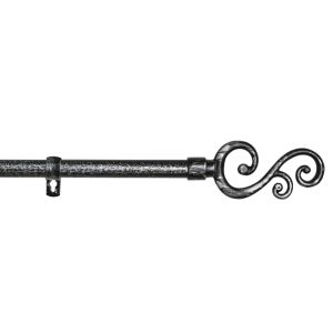 Barra de forja extensible y decorativa (negro+gris, 160-310cm forma s)