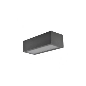Aplique de pared exterior - serie conga - gris oscuro - aluminio y vidrio -