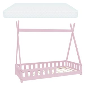 Cuna con protección anticaída y somier 80x160 cm ml-design