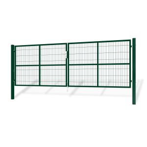 Puerta abatible de malla verde razo 4m alt.140cm