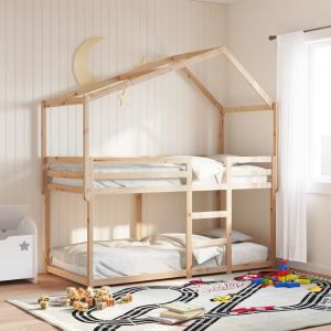 Cama 90x200 cm,cama litera sin colchón madera maciza de pino rhu4920