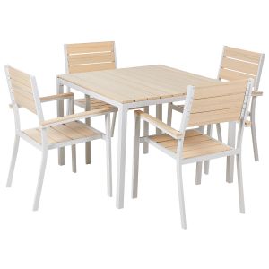 Conjunto de comedor exterior 4 plazas prato beige