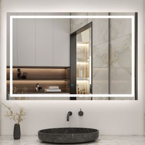 Aica espejo de baño LED 120 x 80 cm, antivaho, brillo regulable