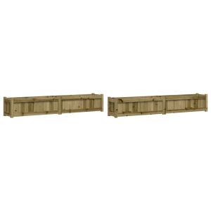 vidaXL jardineras de exterior 2 unidades madera impregnada de pino