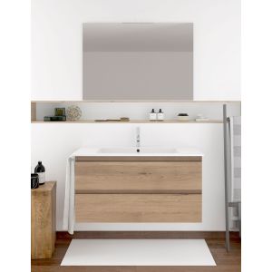 Mueble de baño ibiza con lavabo y espejo 120x45cm estepa