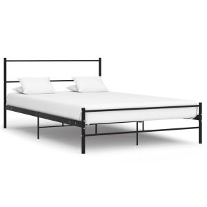 Cama con cabecero sin colchón metal negro 140x200 cm es9441