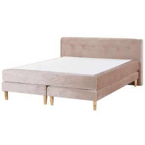 Cama continental terciopelo marquise 180 x 200 cm beige