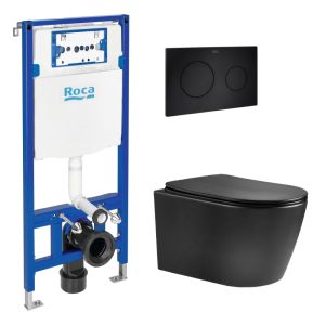 Roca duplo + pl10 negro mate + wc aqua nebula negro