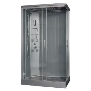 Cabina de ducha hidromasaje sery - cromo - en kit - 120x80cm