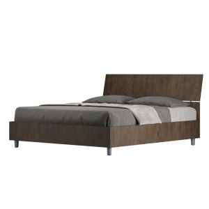 Cama doble 160x200 - cabecero inclinado - nogal