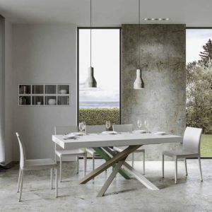 Mesa extensible rectangular - 90x160/264 cm - blanco