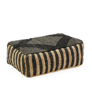 Puff 91x60x30 alfombra shumak negro, natural