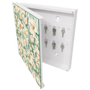 Armario para llaves decorativo 30x30x5, apertura izquierda blanca