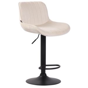 Taburete bar ajustable terciopelo crema 86-108 cm
