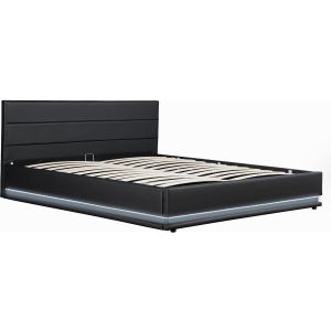 Cama con LED "anastasia"- 140 x 190 cm - negro