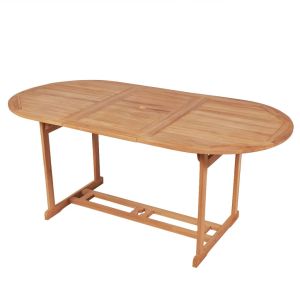 vidaXL mesa de jardín de madera de teca maciza 180x90x75 cm
