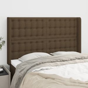 Cabecero con orejas de tela gris claro 147x16x118/128 cm eso5654