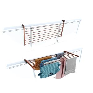 Tendedero compacto de balcón, 118 cm, foxydry duo, corten