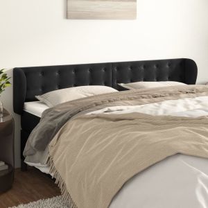 Cabecero de terciopelo negro 183x23x78/88 cm eso7320