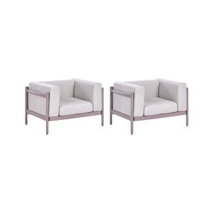 Conjunto de 2 sillones de jardín ferretti gris pardo