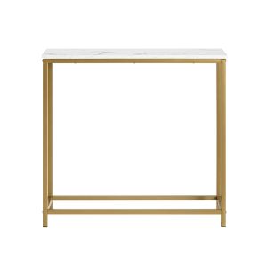 Mesa consola recibidor dorado blanco 80x30x75cm