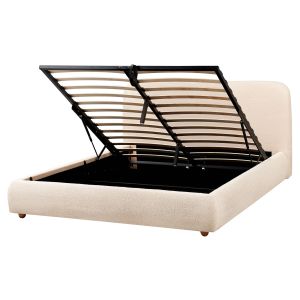 Cama con almacenaje blagnac bouclé beige claro 160 x 200 cm