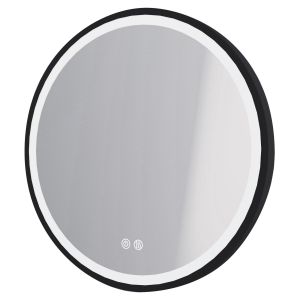 Espejo luminoso alexine - marco aluminio negro - ø60 cm